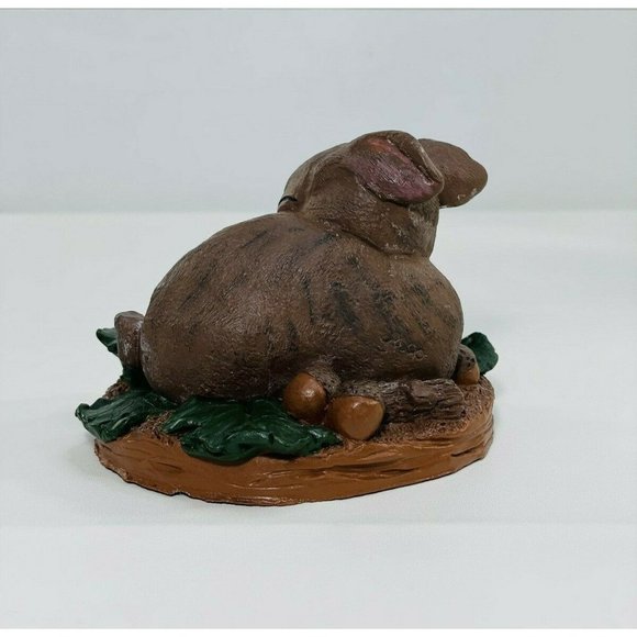 Vintage 1990 Pecan Resin Baby Deer Sleeping Hand Painted Brown - Picture 3 of 12